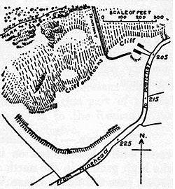 Plan of earthworks at Daw's Castle