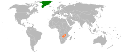Map indicating locations of Denmark and Zambia