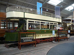 Derby Corporation Tramways 1, National Tramway Museum, Crich Tramway Village, Derbyshire .jpg