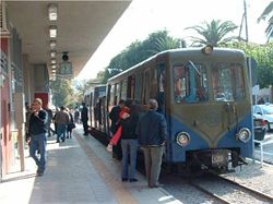 A Decauville trainset at Diakofto station