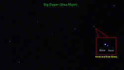 Mizar and Alcor in constellation Ursa Major