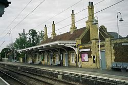 The southbound platform at Downham Market