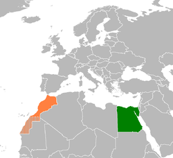 Map indicating locations of Egypt and Morocco