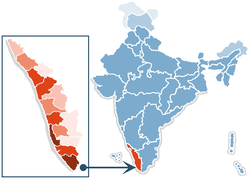 Location of Kerala in India