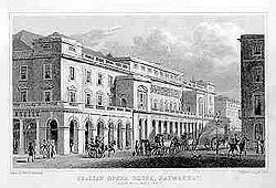 Drawing of the theatre by Thomas Hosmer Shepherd, 1827–28