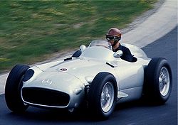 Karl Kling driving a W196 at the Nürburgring