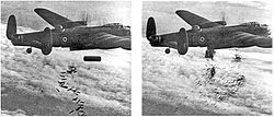 Lancaster I NG128 Dropping Load - Duisburg - Oct 14 - 1944 new.jpg