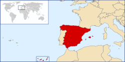 Location of Spain in the world