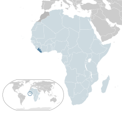 Location of Liberia within the African Union