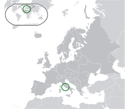 Location of  Vatican City  (green)in Europe  (dark grey)  —  [Legend]