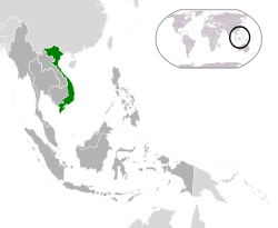 Location of  Vietnam  (green)in ASEAN  (dark grey)  —  [Legend]