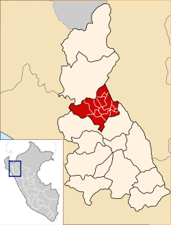 Location of the province Cutervo in Cajamarca.svg