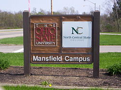 The Mansfield Campus welcome sign