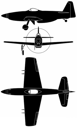 Orthographically projected diagram of the Martin-Baker MB 5