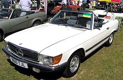 1984-85 Mercedes-Benz 380SL with European headlights and bumpers