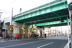 Mikawashima Station across road.jpg