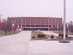 Milllett Hall main entrance view from south.JPG