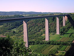 The Moselle Viaduct seen from an observation site