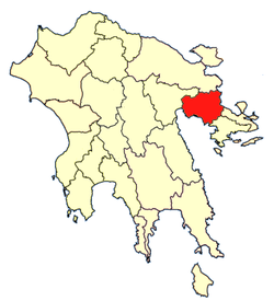 Location of Nafplia Province