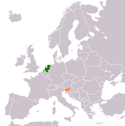 Map indicating locations of Netherlands and Slovenia