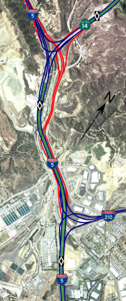 Map of Newhall Pass Interchange