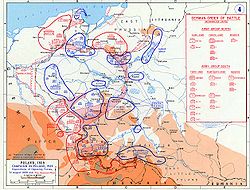 A Map showing the dispositions of the opposing forces on 31 August 1939 with the German plan of attack overlayed.