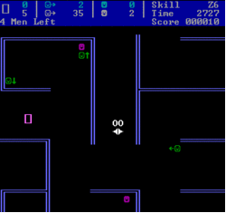 Snipes - Text mode game by Novell - screen grab Apr05.gif