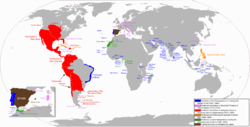 The areas of the world that at one time were territories of the Spanish Empire.