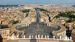 View of St. Peter's Square from the top of Michelangelo's dome.
