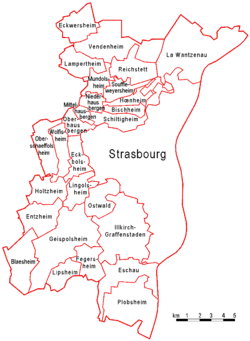 Map of the Communauté Urbaine de Strasbourg