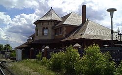 The 1908 Strathcona Railway Station, just south of Whyte Avenue in the centre of Old Strathcona.