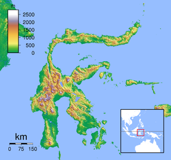 Map showing the location of Bogani Nani Wartabone National Park