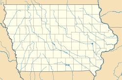 A map showing the location of the Golden Domes in southeastern Iowa, US.
