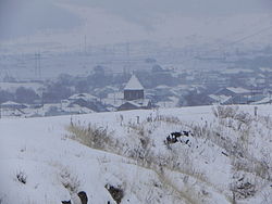 Ddmashen village view from the road in winter