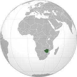 Location of Zimbabwe within the African Union