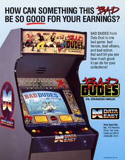 North American arcade flyer of Bad Dudes Vs. DragonNinja.