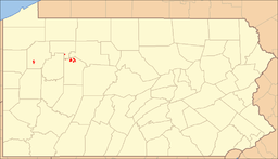 Location of Clear Creek State Forest in Pennsylvania