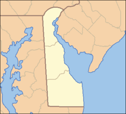 Location of Delaware Seashore State Park in Delaware