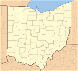 Location of Cowan Lake State Park in Ohio