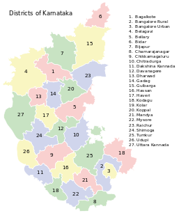 Map of 30 districts in region