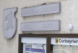 Corbeyrier - Municipality of Corbeyrier insignia on the village square