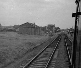 North Tawton railway station, Devon, 1969.jpg