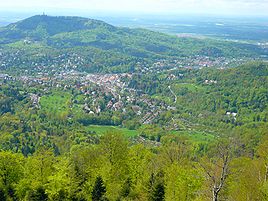 View of Baden-Baden from Mount Merkur.