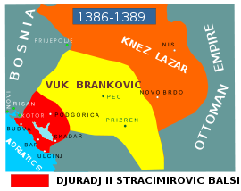 Djuradj II Stracimirovic Balsic map XIV c.svg