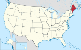 Map of the United States with Maine highlighted