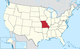 Map of the United States with Missouri highlighted