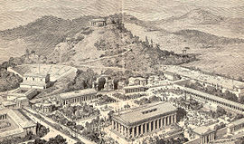 Artist's impression of ancient Olympia