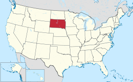 Map of the United States with South Dakota highlighted