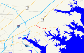 A map of southeastern Baltimore County, Maryland showing major roads.  Maryland Route 700 runs from MD 150 to US 40 in Middle River.