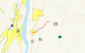 NY 308 follows a southwest–northeast alignment from US 9 in Rhinebeck, a village located across the Hudson River from the city of Kingston, to NY 199 southeast of Red Hook. It intersects NY 9G just east of Rhinebeck.